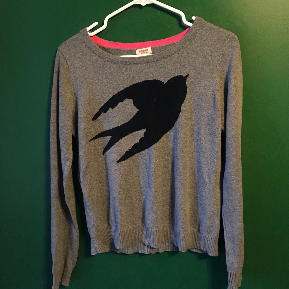 Grey Sweater w/ Black Bird